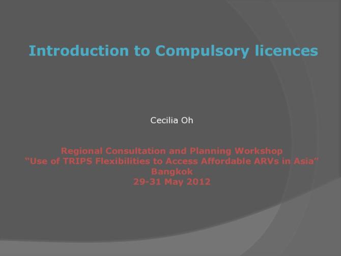Introduction to Compulsory Licences