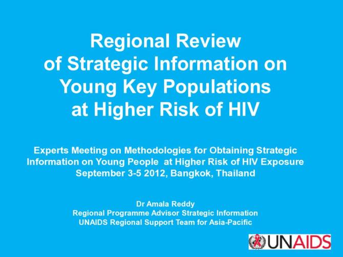 Regional Review of Strategic Information on Young Key Populations at Higher Risk of HIV