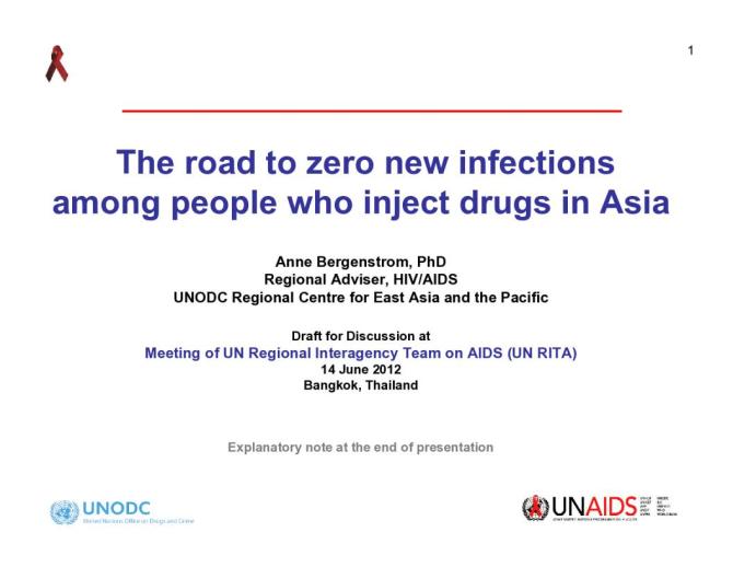 The Road to Zero New Infections Among People Who Inject Drugs in Asia