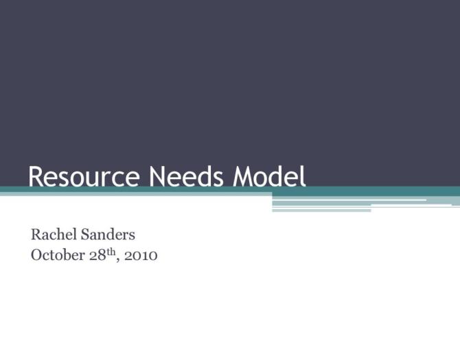 Resource Needs Model