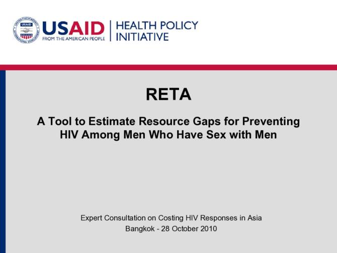 RETA: A Tool to Estimate Resource Gaps for Preventing HIV Among Men who have Sex with Men