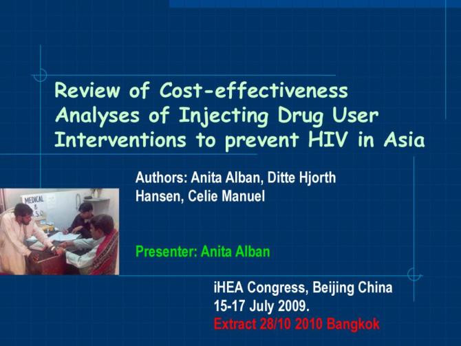 Review of Cost-Effectiveness Analyses of IDU Interventions to Prevent HIV in Asia
