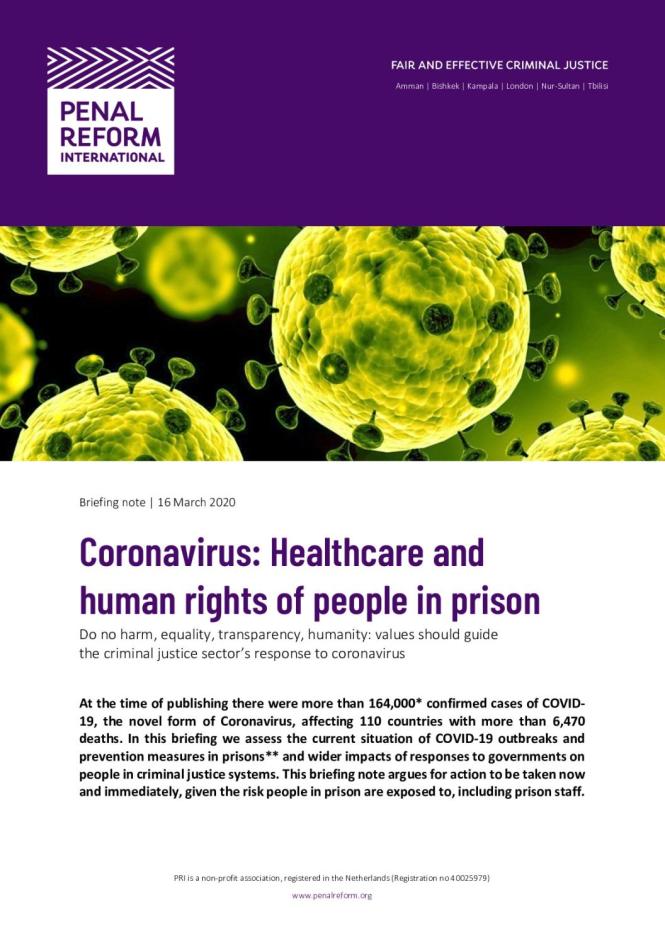 Coronavirus: Healthcare and Human Rights of People in Prison