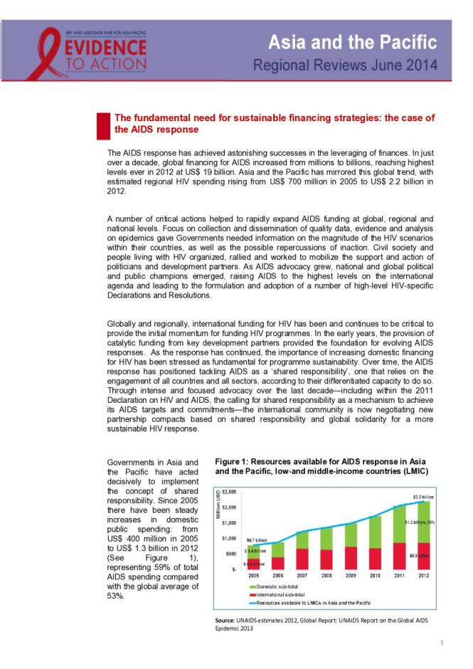 The Fundamental Need for Sustainable Financing Strategies: The Case of the AIDS Response