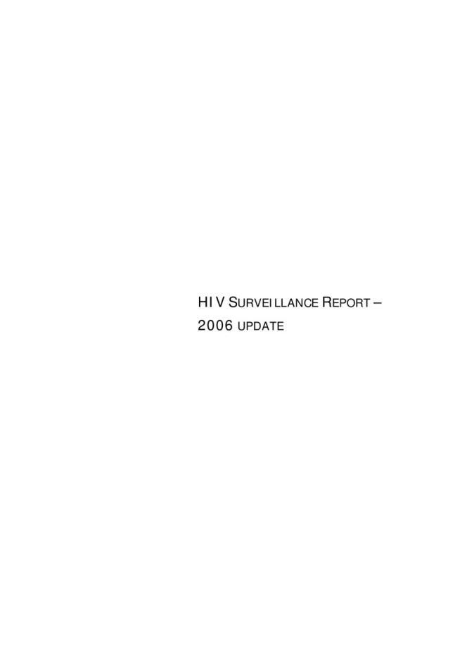 Hong Kong HIV Surveillance Report - 2006 Update