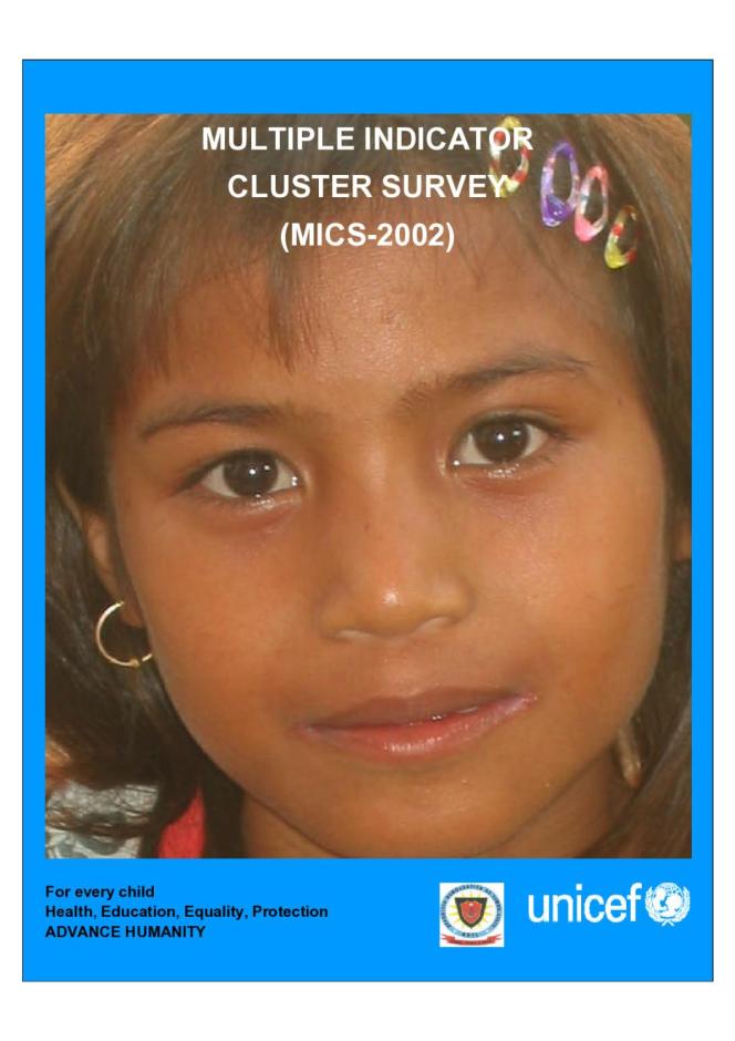 Timor-Leste: Multiple Indicator Cluster Survey (MICS – 2002)