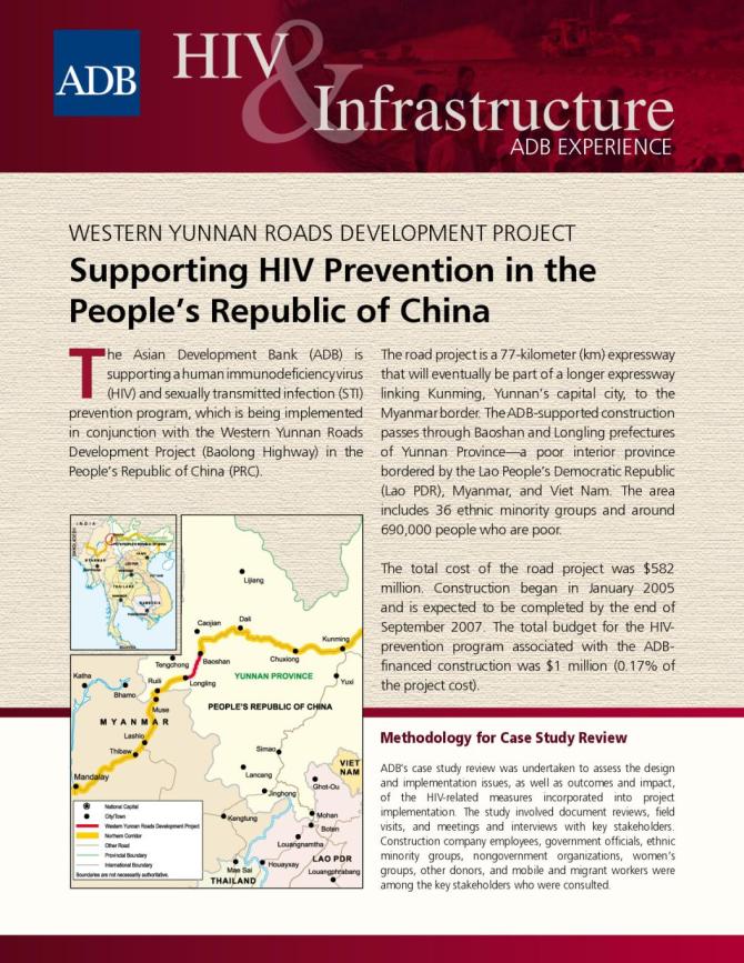 Western Yunnan Roads Development Project: Supporting HIV Prevention in the People’s Republic of China