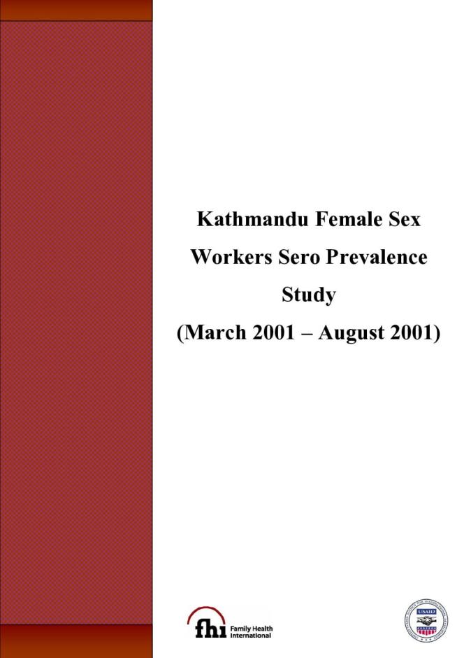 Kathmandu Female Sex Workers Sero Prevalence Study (March 2001 - August 2001)