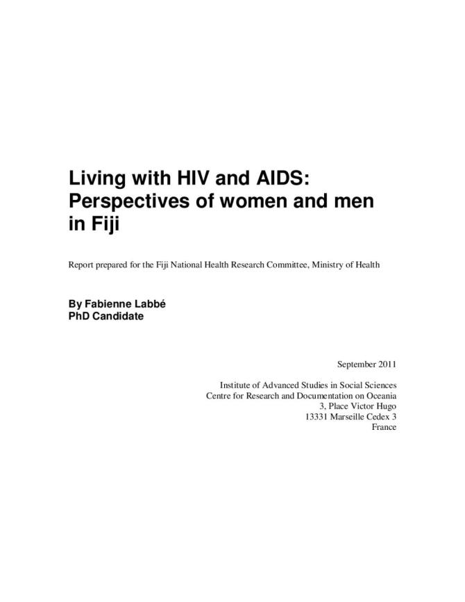 Living with HIV and AIDS: Perspectives of Women and Men in Fiji