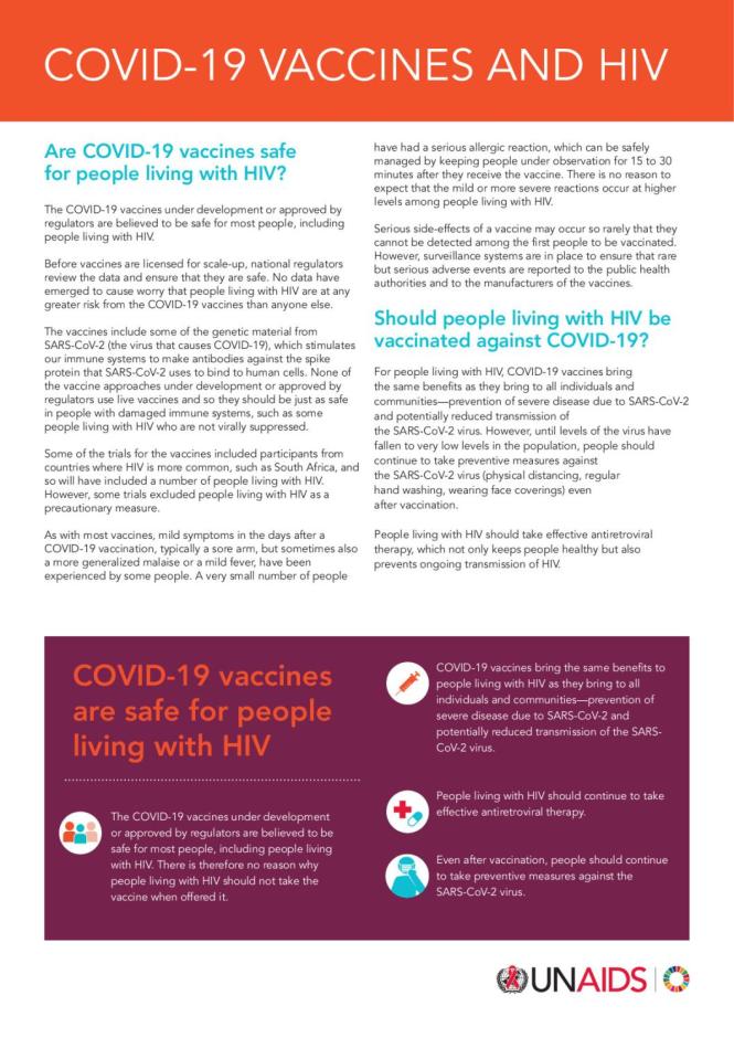  COVID-19 Vaccines and HIV