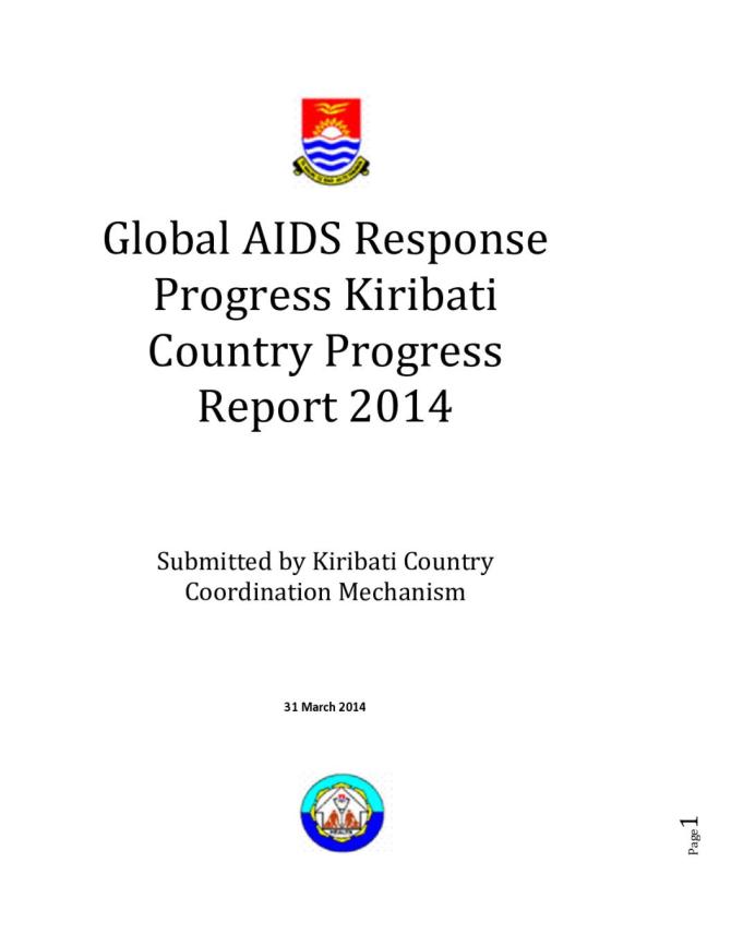 Kiribati Global AIDS Response Progress Report 2014