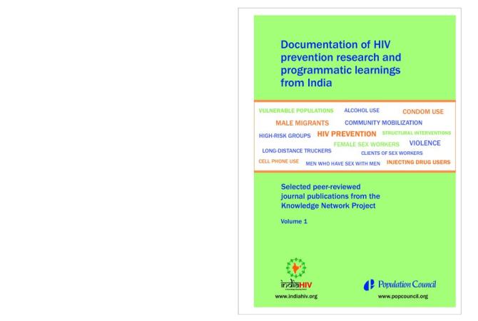 Documentation of HIV Prevention Research and Programmatic Learnings from India
