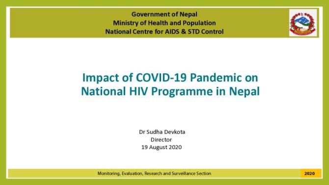 Impact of COVID-19 Pandemic on National HIV Programme in Nepal