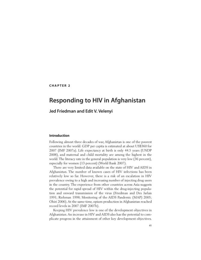 Responding to HIV in Afghanistan