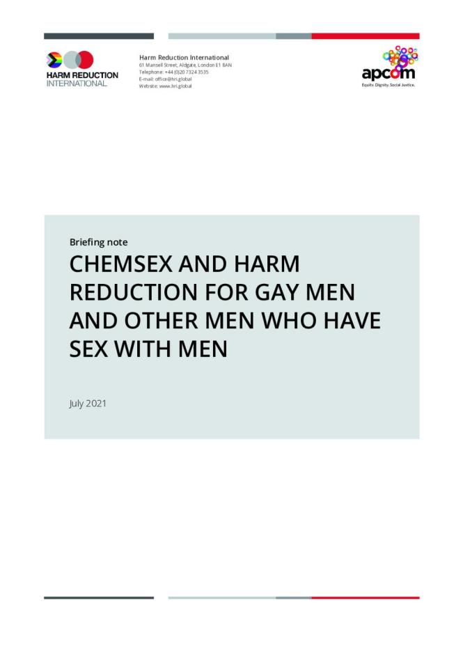 Chemsex and Harm Reduction for Gay Men and Other Men Who Have Sex With Men
