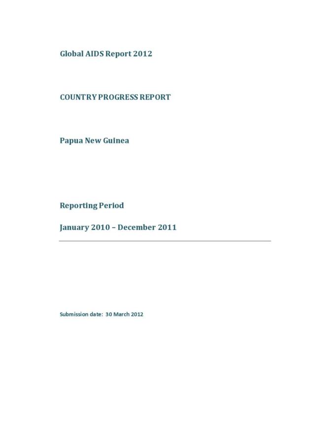 Papua New Guinea: Global AIDS Response Progress Report 2012