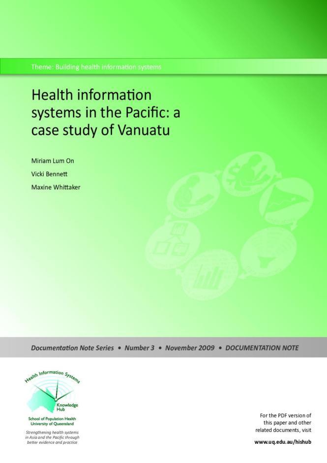 Health Information Systems in the Pacific: A Case Study of Vanuatu