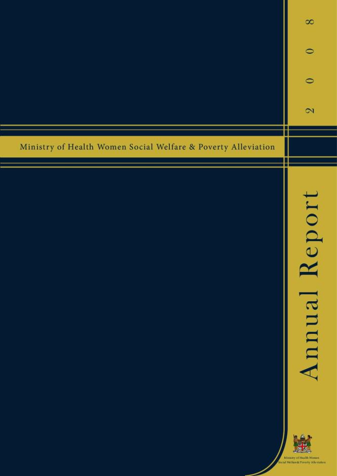 Ministry of Health Women Social Welfare & Poverty Alleviation, Fiji: Annual Report 2008