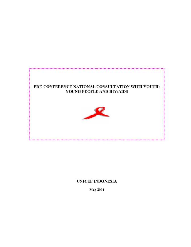 Pre-Conference National Consultation with Youth: Young People and HIV/AIDS