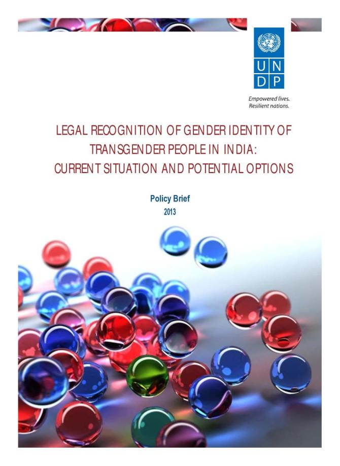 Legal Recognition of Gender Identity of Transgender People in India: Current Situation and Potential Options