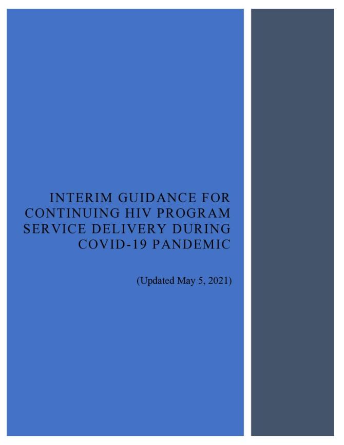 Interim Guidance for Continuing HIV Program Service Delivery during COVID-19 Pandemic