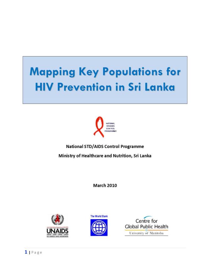 Mapping Key Populations for HIV Prevention in Sri Lanka