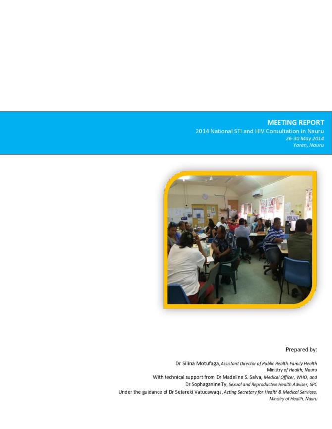 2014 NationaI STI and HIV Consultation in Nauru: Meeting Report