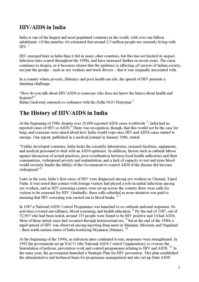 HIV/AIDS in India
