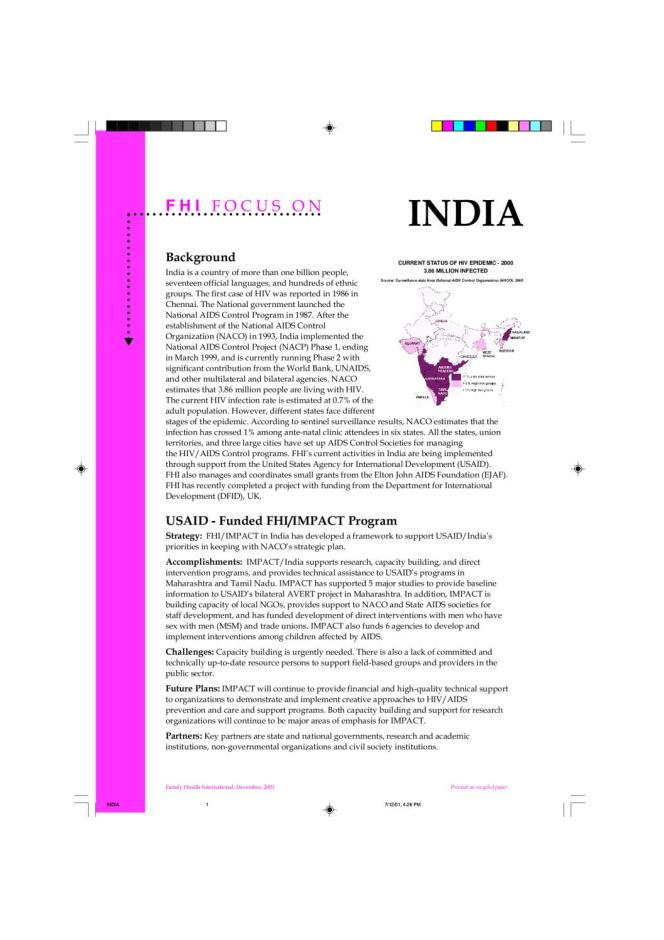 FHI Focus on India