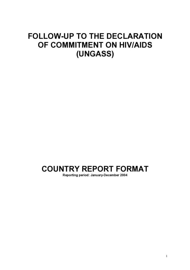 Thailand: UNGASS 2006 Country Progress Report (January-December 2004)
