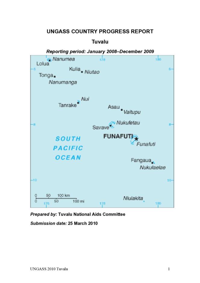 Tuvalu: UNGASS 2010 Country Progress Report (January 2008-December 2009)