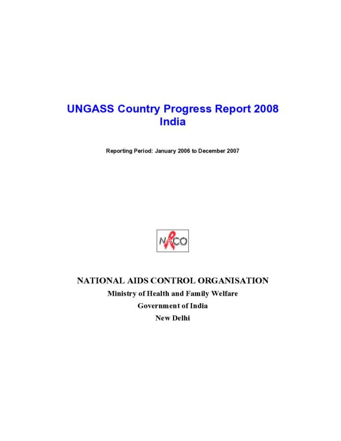 India: UNGASS 2008 Country Progress Report (January 2006-December 2007)