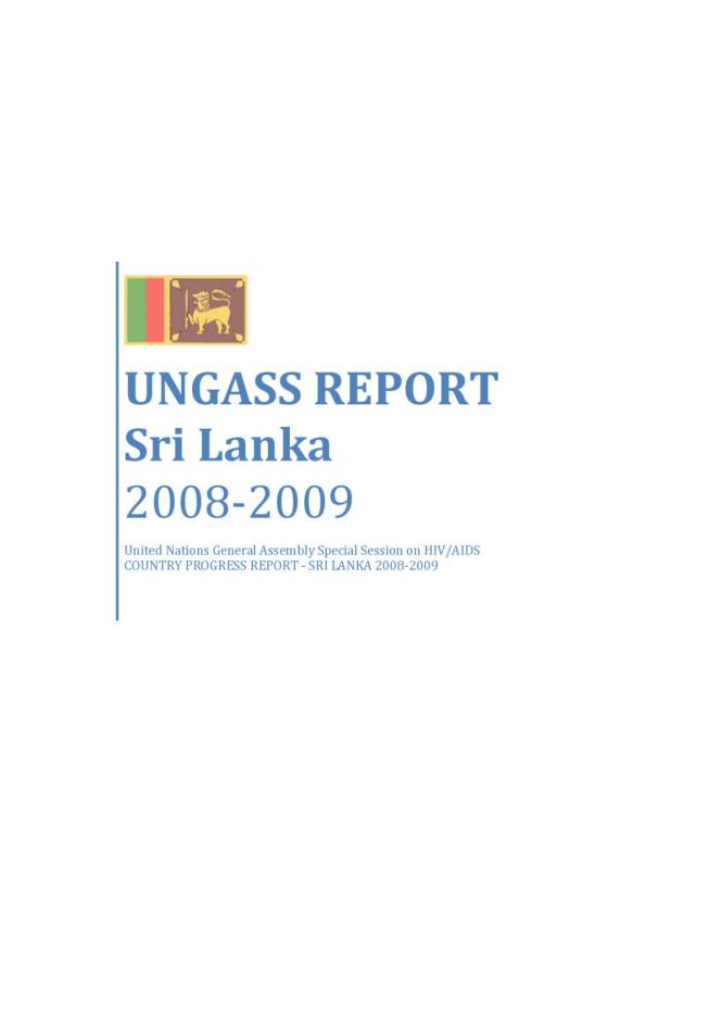 Sri Lanka: UNGASS 2010 Country Progress Report (January 2008-December 2009)