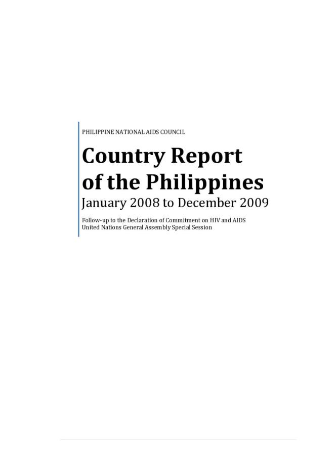 Philippines: UNGASS 2010 Country Progress Report (January 2008-December 2009)
