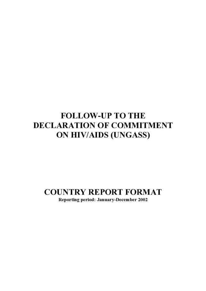 Mongolia: UNGASS 2003 Country Progress Report (January-December 2002)
