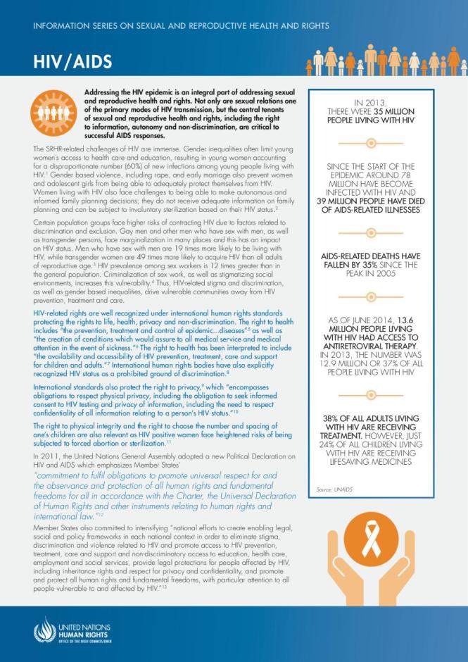 Information Series on Sexual and Reproductive Health and Rights: HIV/AIDS
