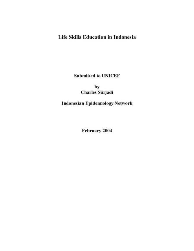 Life Skills Education in Indonesia