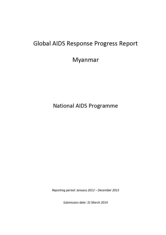 Myanmar Global AIDS Response Progress Report 2014