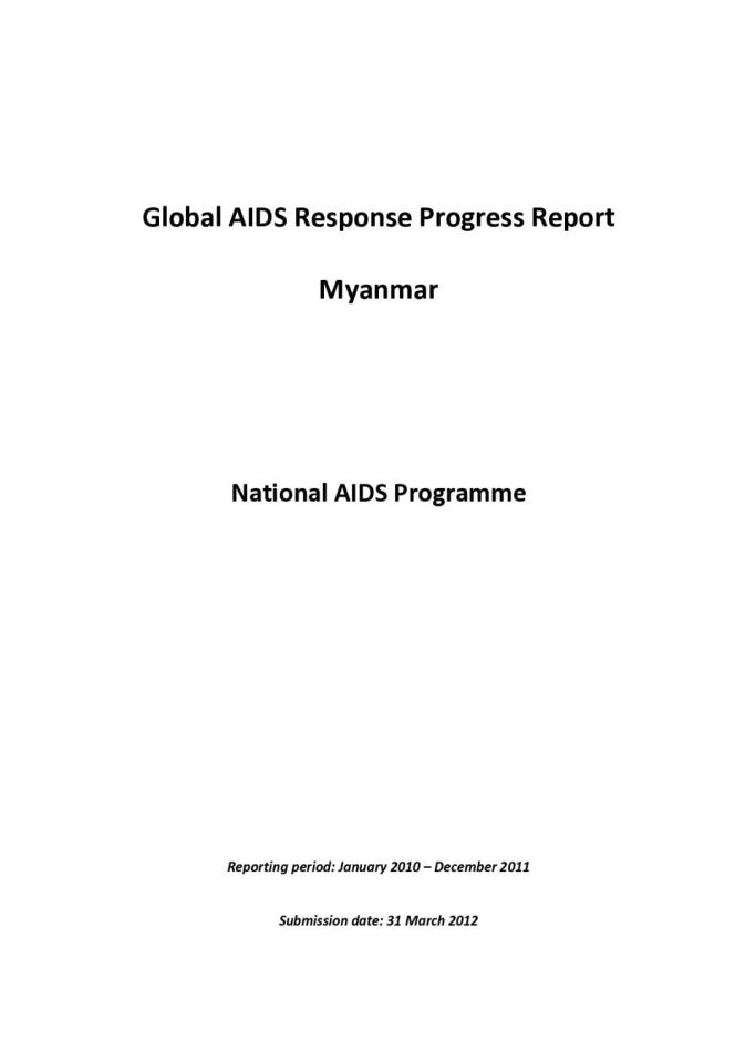 Myanmar Global AIDS Response Progress Report 2012
