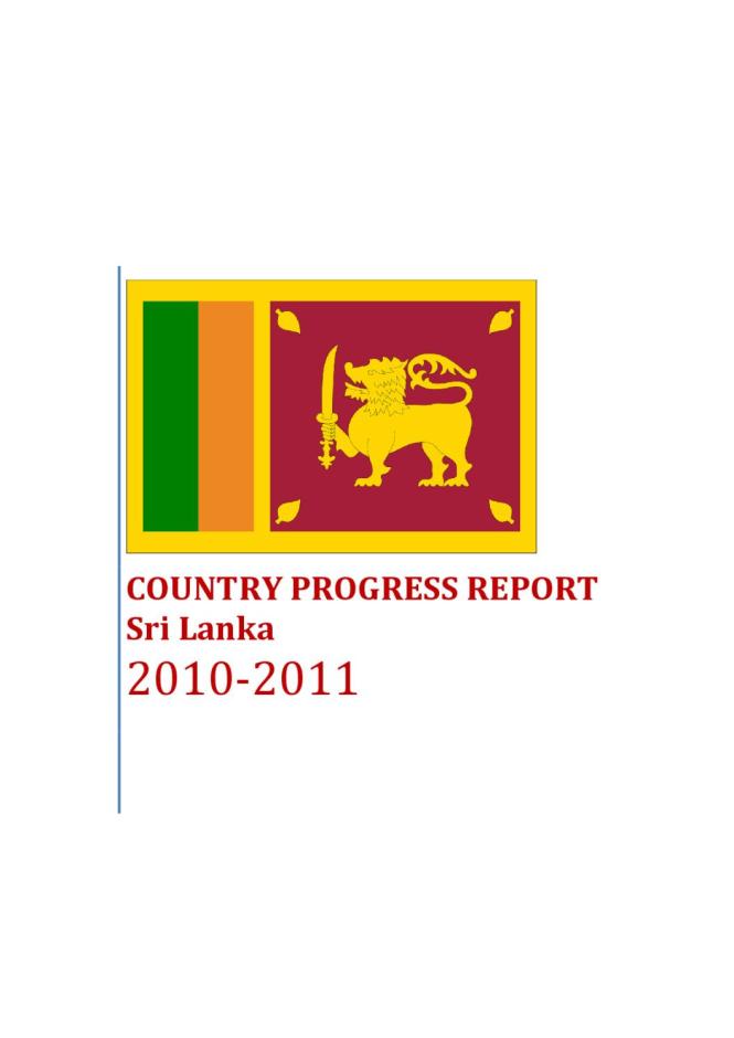 Sri Lanka: Country Progress Report (January 2010-December 2011)