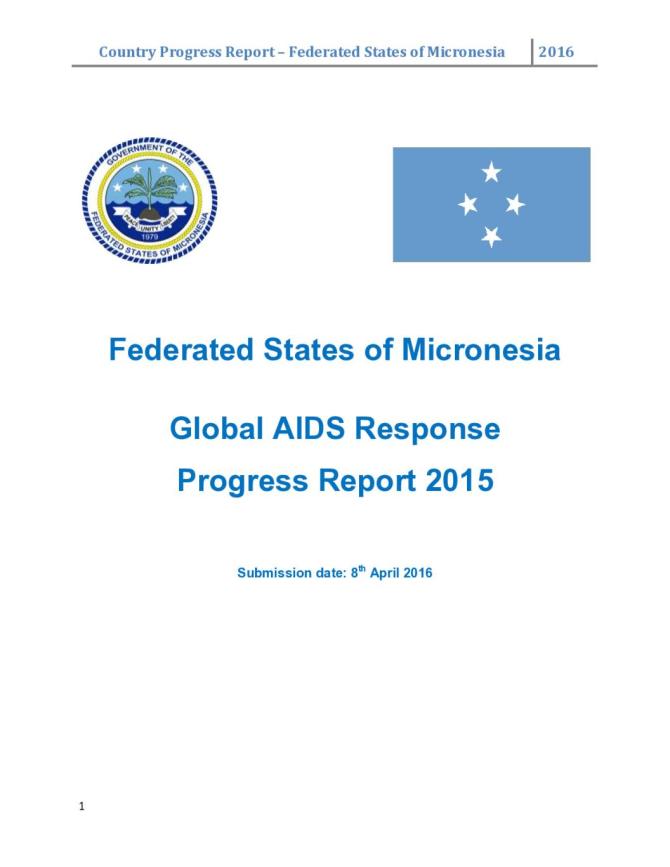 Federated States of Micronesia Global AIDS Response Progress Report 2016