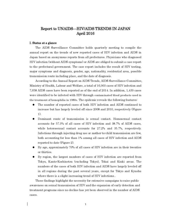 Japan Global AIDS Response Progress Report 2016