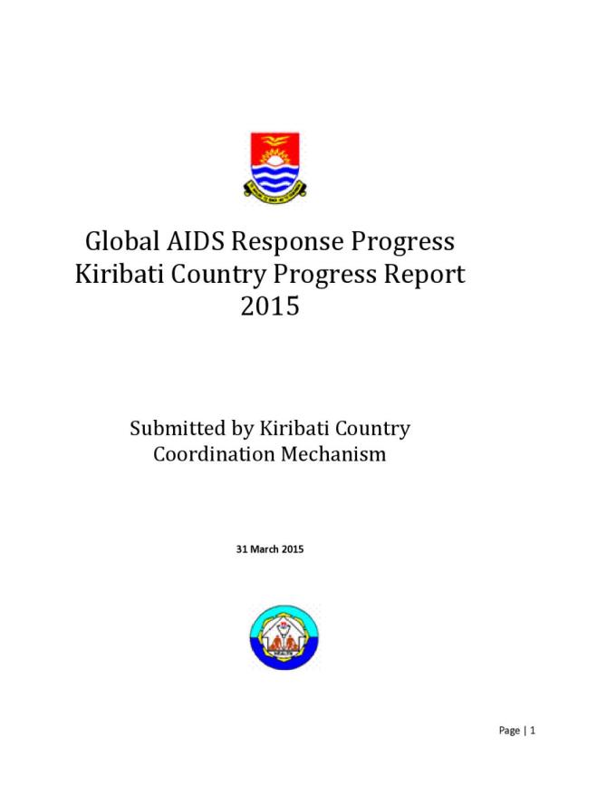 Kiribati Global AIDS Response Progress Report 2015