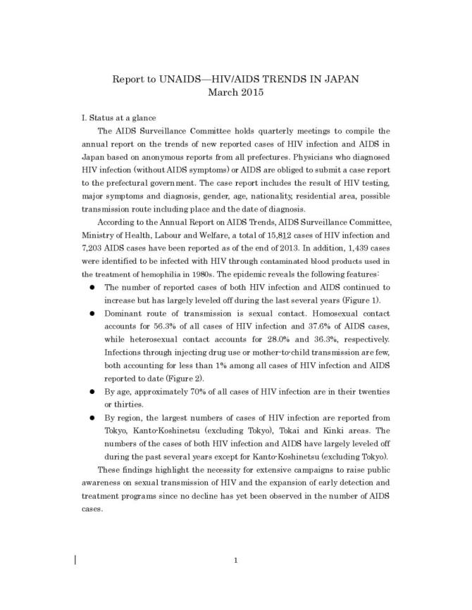 Japan Global AIDS Response Progress Report 2015