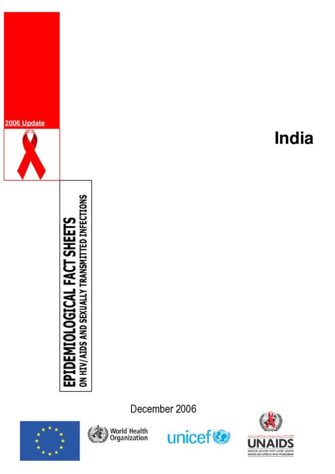 Epidemiological Fact Sheets on HIV and AIDS, 2006 Update: India