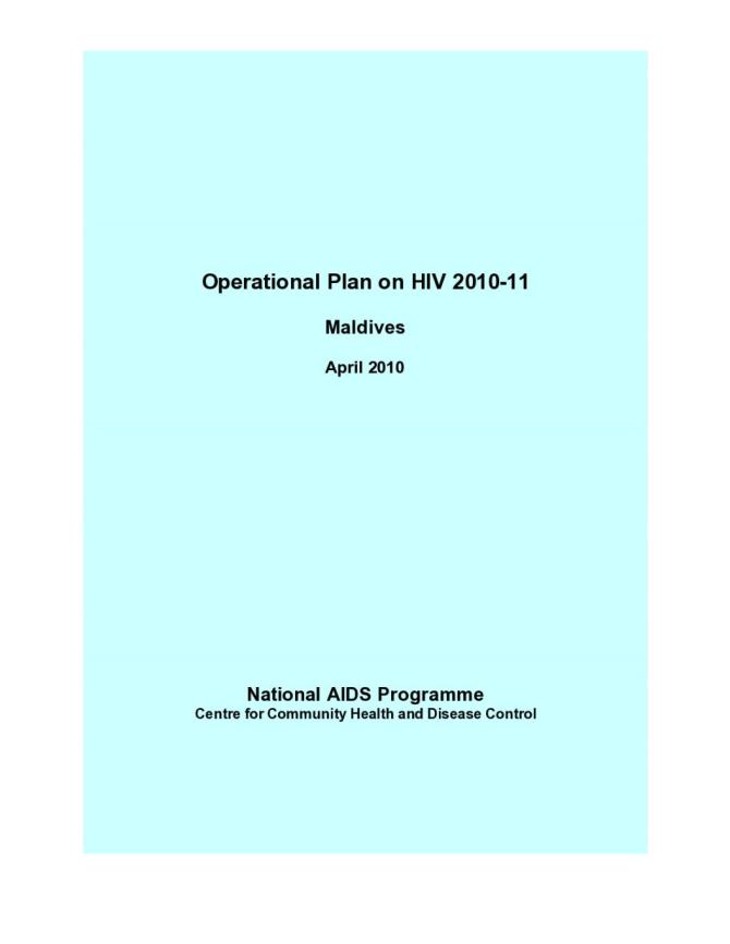 Operational Plan on HIV 2010-11: Maldives