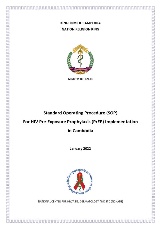 Standard Operating Procedure (SOP) for HIV Pre-Exposure Prophylaxis (PrEP) Implementation in Cambodia