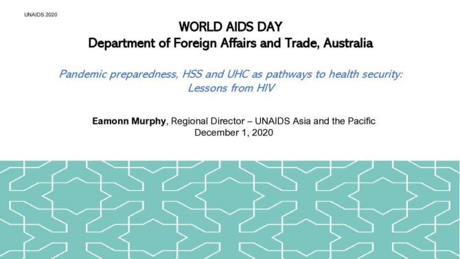 World AIDS Day: Department of Foreign Affairs and Trade, Australia
