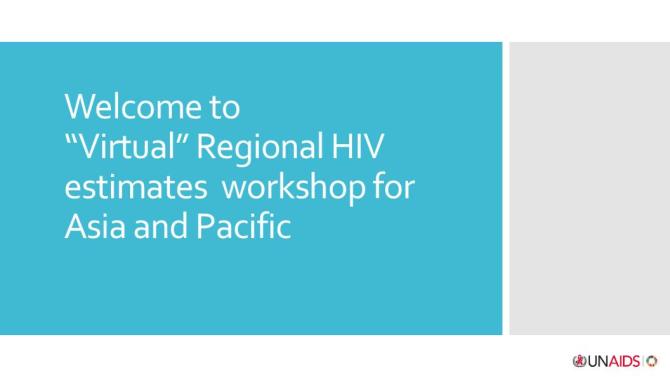Virtual Regional HIV estimates workshop for Asia and Pacific
