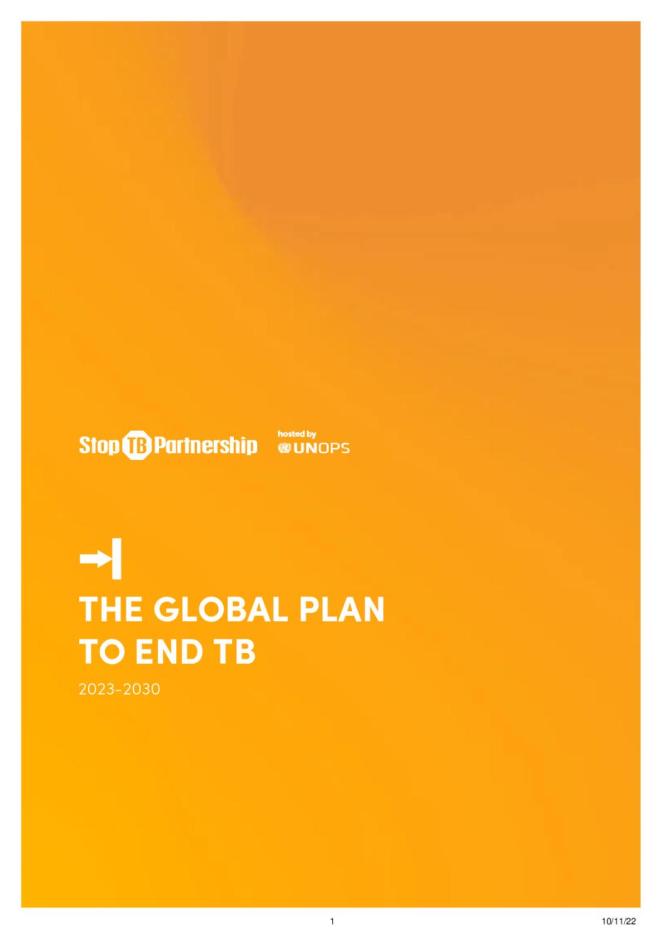 The Global Plan to End TB 2023-2030
